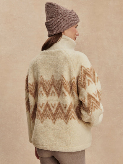 Varley Hendrik Half Zip Sherpa in Egret