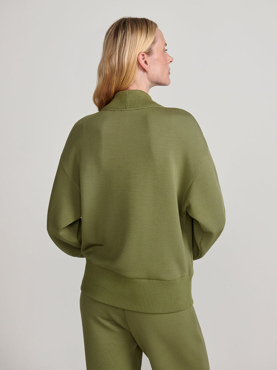 Varley Sally Half Zip Sweat in Loden Green