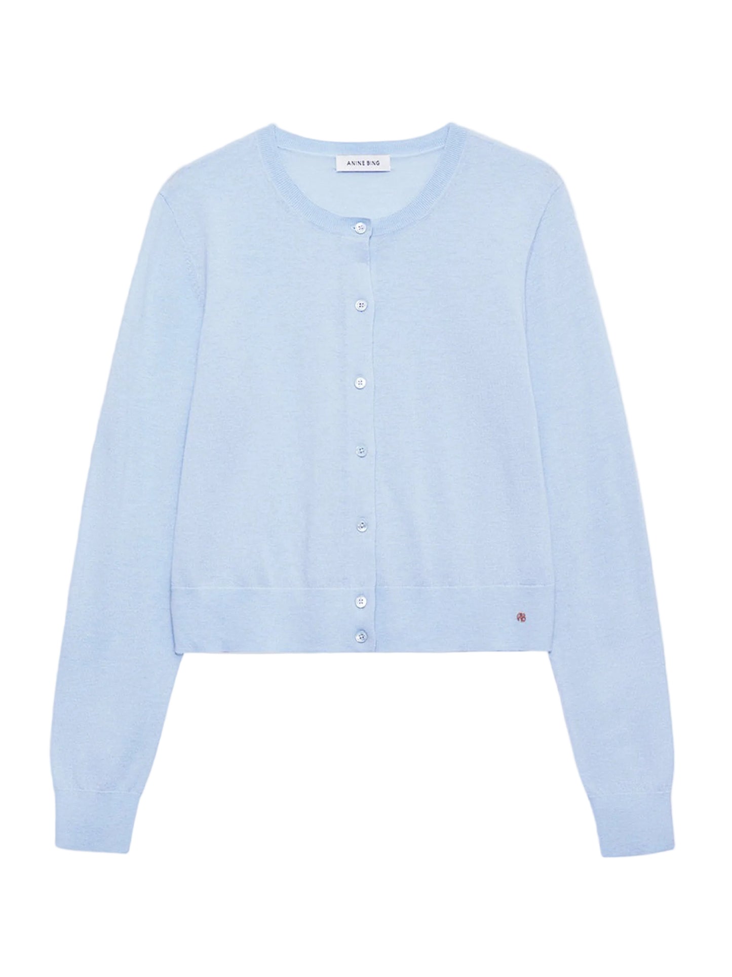Anine Bing Moni Crop Cardigan in Pale Light Blue
