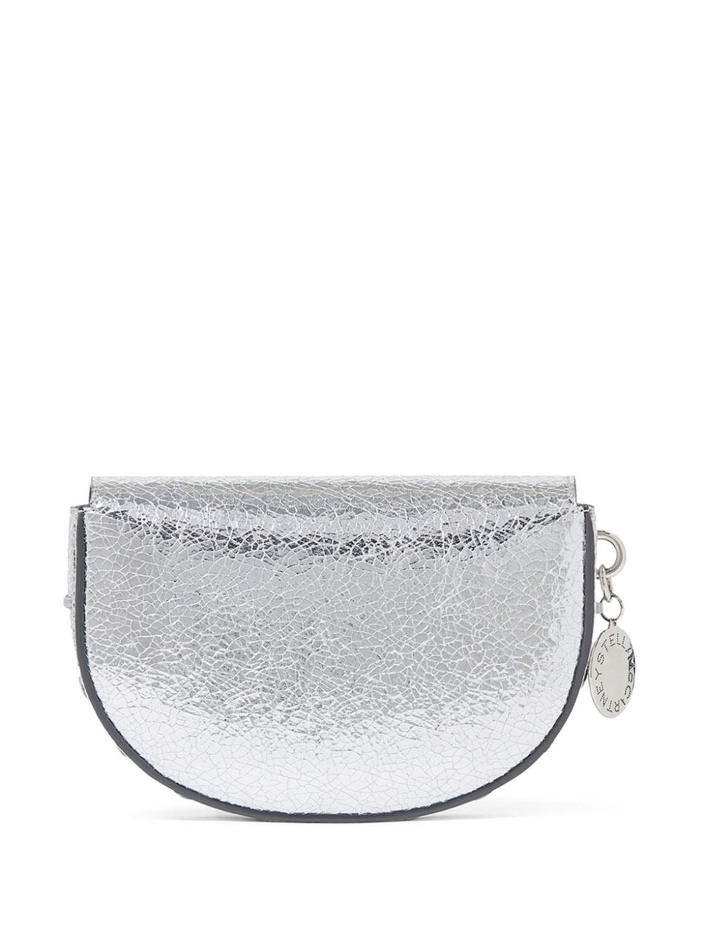 Stella McCartney Med Flap Shoulder Bag Crackled Metallic