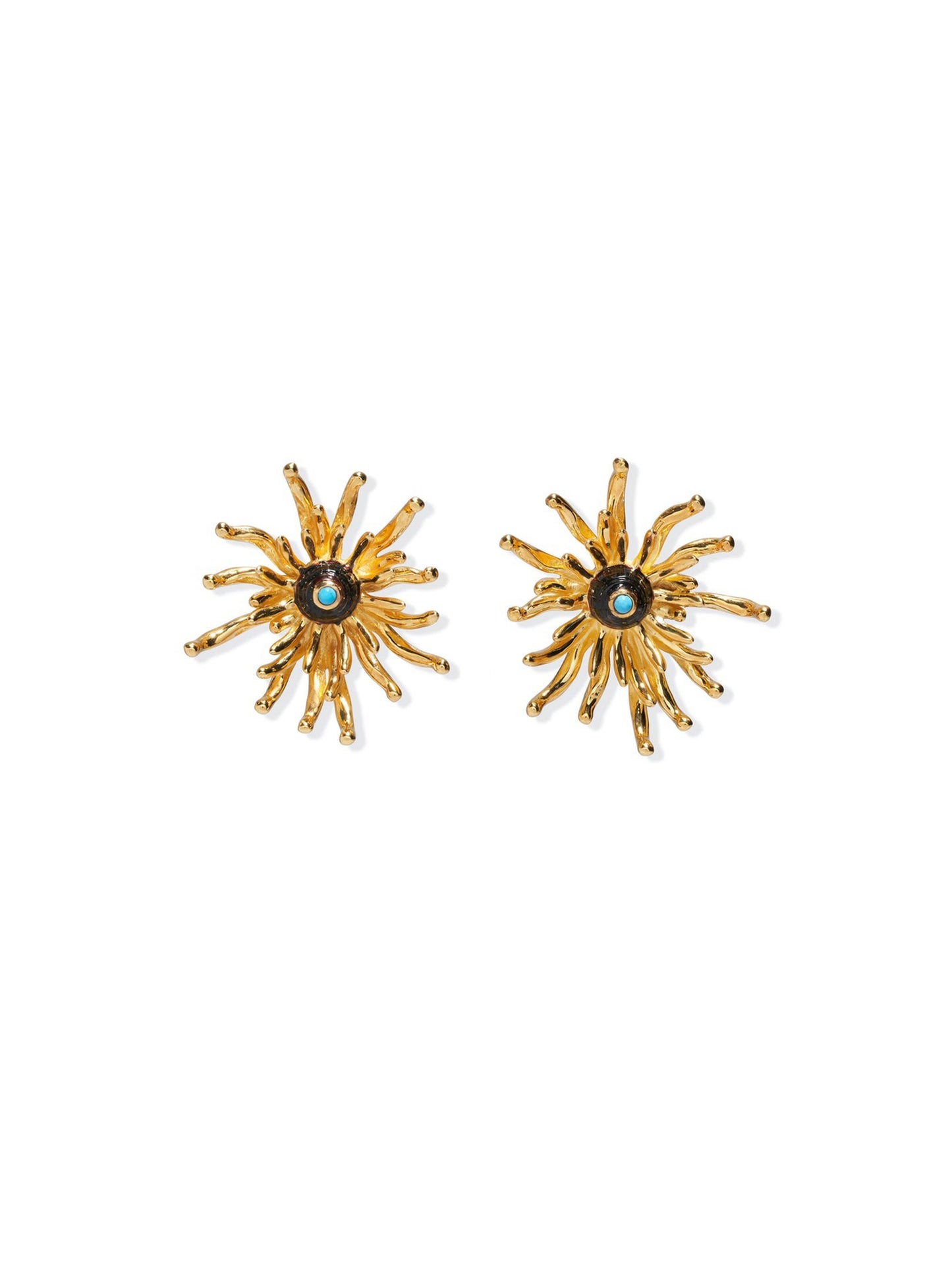 Lizzie Fortunato Cactus Flower Studs in Gold