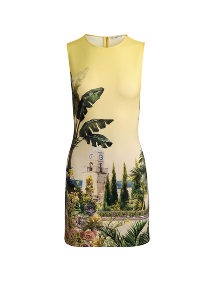 Alice + Olivia Wynell Staceface Fitted Mini Dress in Pure Paradise