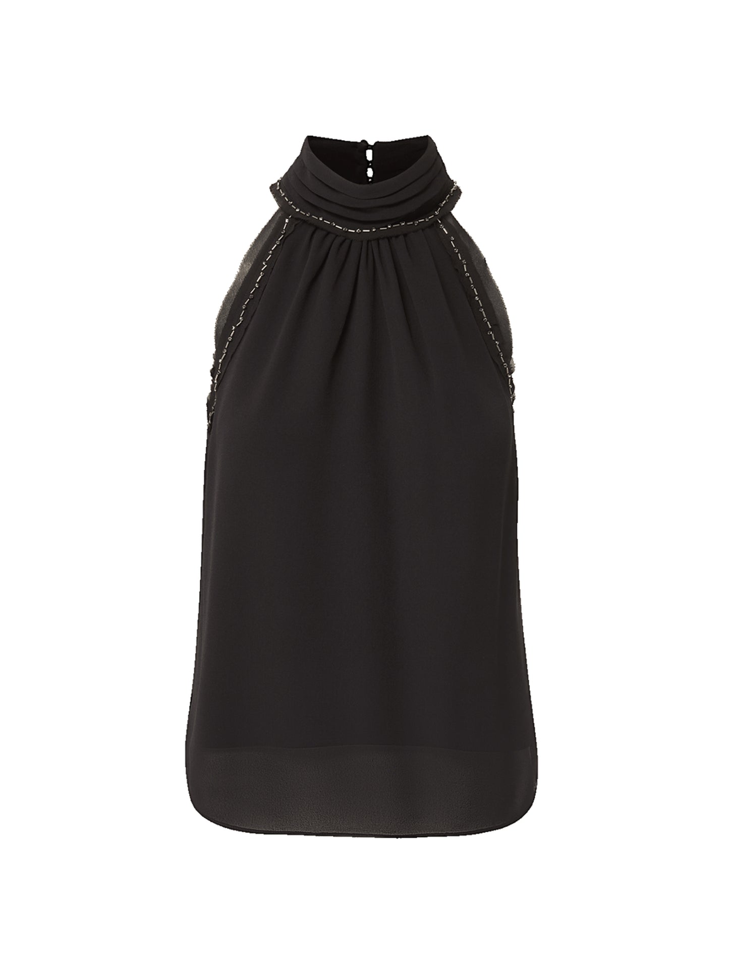 Veronica Beard Tanisha Silk Halter Top in Black