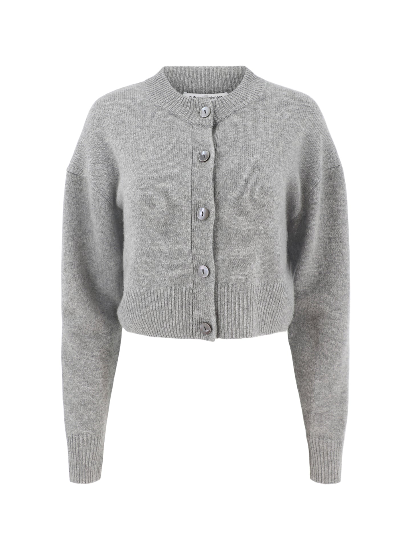 Autumn Cashmere Cropped Cardigan in Cement