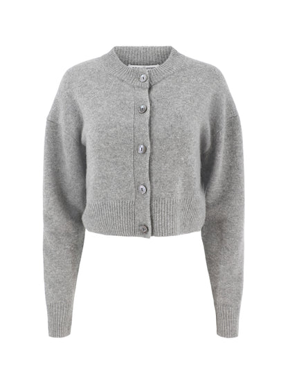 Autumn Cashmere Cropped Cardigan in Cement
