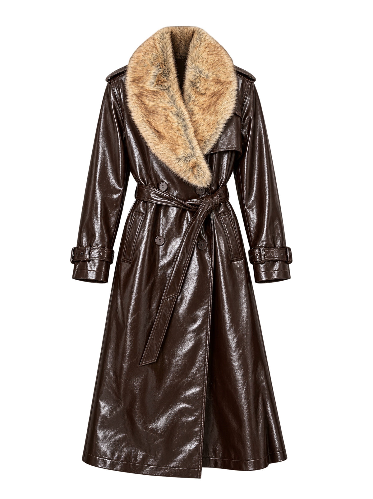 Faux Fur, Faux Leather Trench