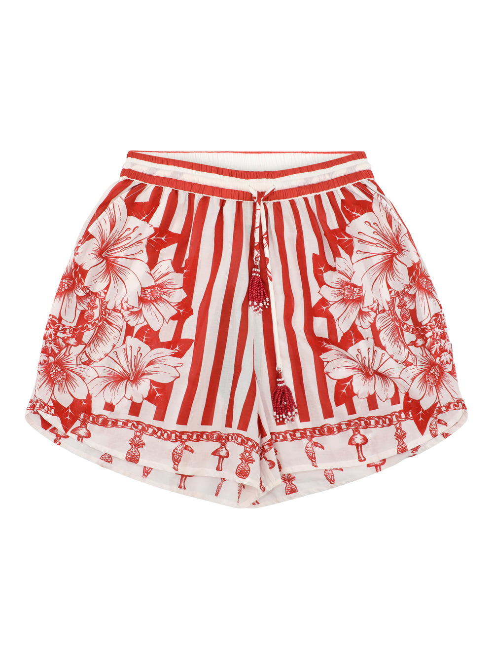 Farm Rio Short in Floral Chain Stripes