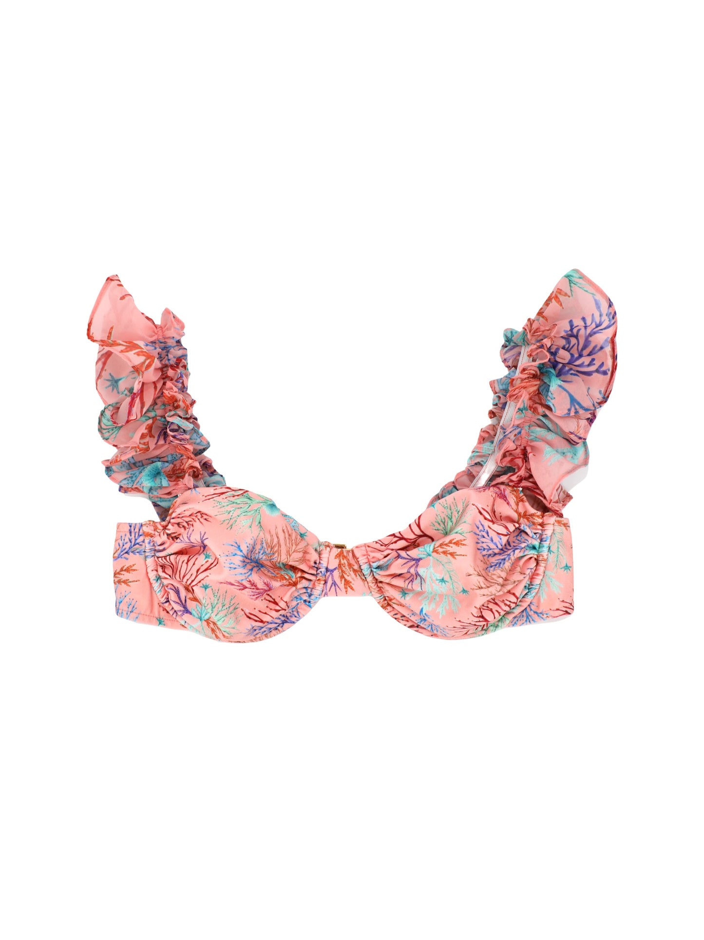 PatBO Seaweed Flutter Bikini Top in Pink