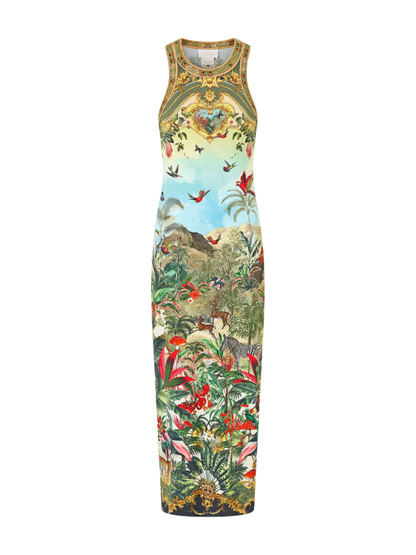 Camilla Jersey Tank Dress in Wanderlust Empire