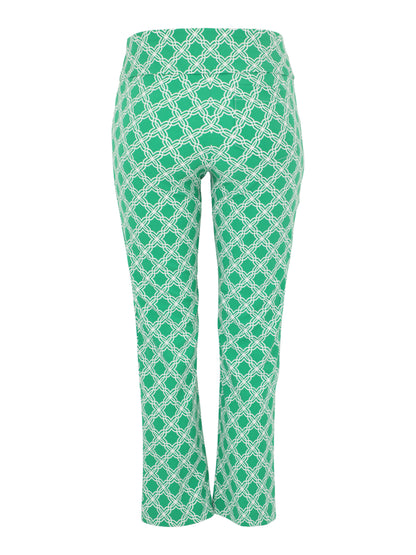 Lilly Pulitzer Corso Kick Flare Pant UPF 50+ in Bamboo Green Open Butterfly Pattern