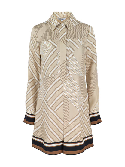 Veronica Beard Pryce Dress in Stone Khaki Multi