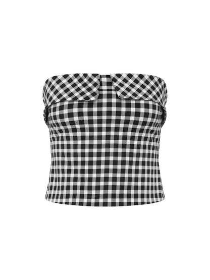 Posse Chiara Strapless Top in Black/White