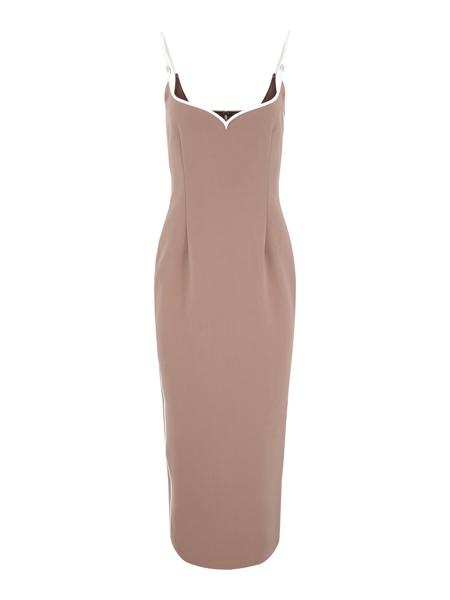 Paris Georgia Heart Dress With Pebble in Coffee and Cream