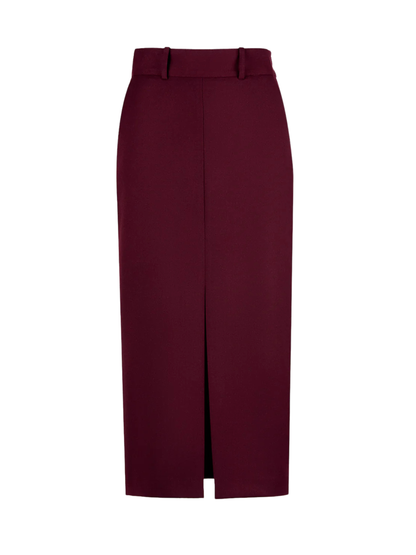 Smythe Front Slit Trouser Skirt in Plum