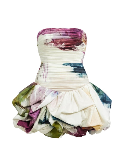 Aje Violette Bubble Hem Mini Dress in Impressionist