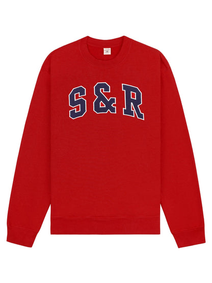 Sporty & Rich S&R Ivy Crewneck in Ruby