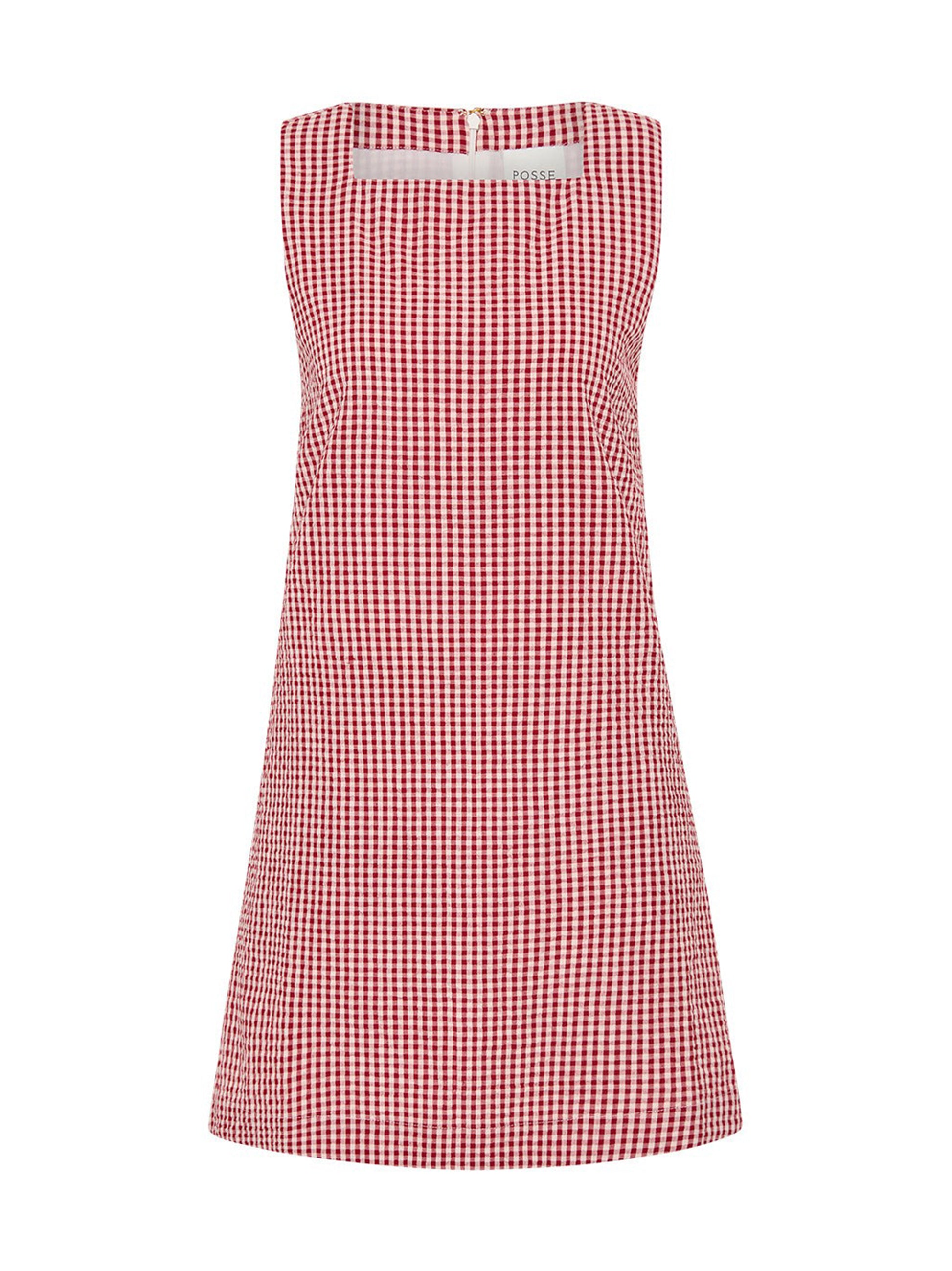 Posse Emma Shift Mini Dress in Red Gingham Leigh's of Breton Village Posse Emma Shift Mini Dress in Red Gingham Leigh's of Breton Village
