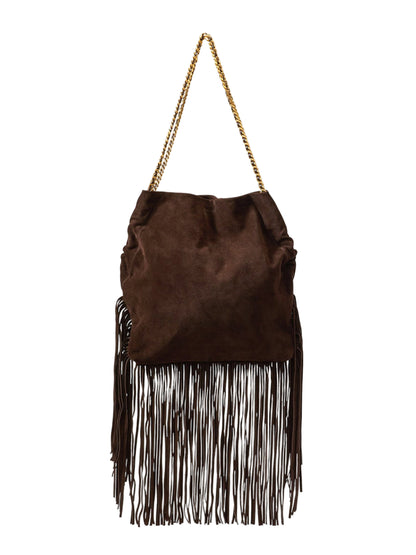 Veronica Beard Large Fringe Veronica Beard Slouch Bag in Espresso