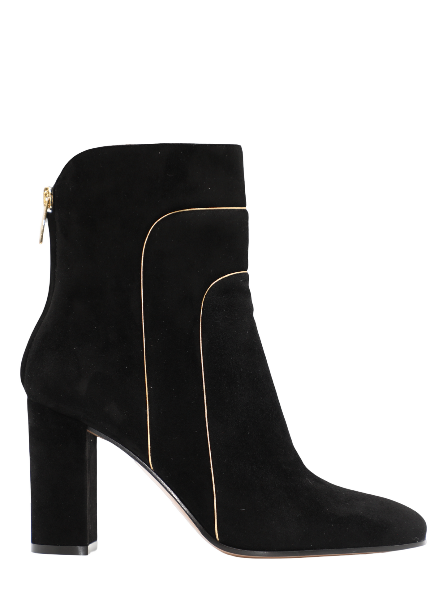 Gianvito Rossi Juliette Suede + Lamb Silk Boot in Black/Mekong