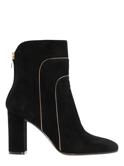 Gianvito Rossi Juliette Suede + Lamb Silk Boot in Black/Mekong