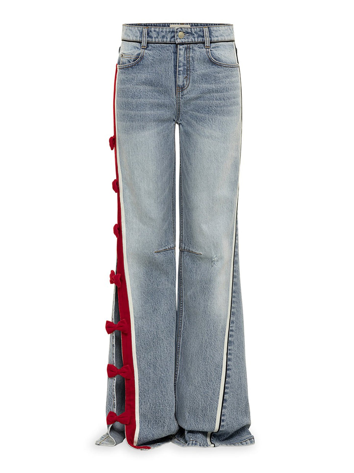Hellessy Dan Jeans in Medium Wash/Scarlet