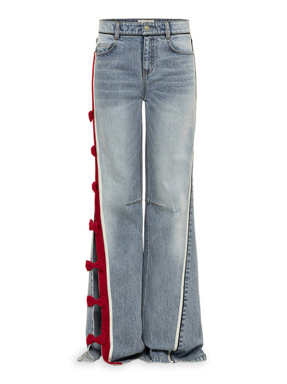 Hellessy Dan Jeans in Medium Wash/Scarlet
