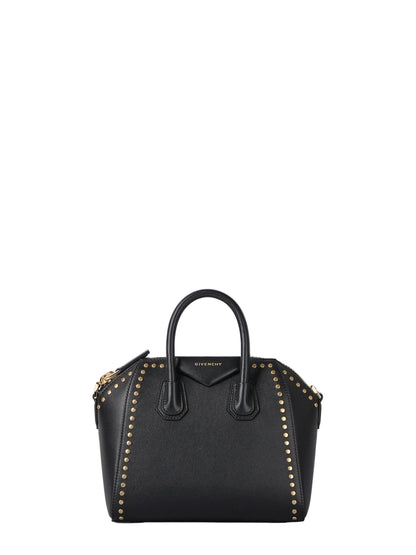 Givenchy Mini Antigona Bag in Box Leather with Studs Detail in Black
