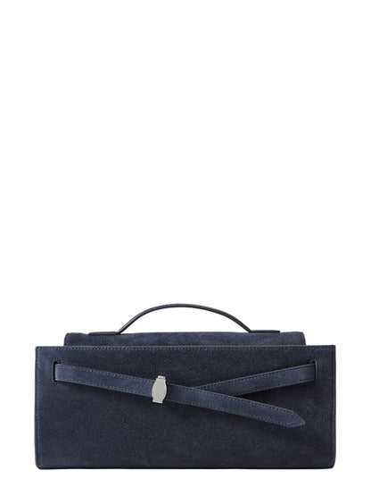 Veronica Beard Suede Dash Clutch in Navy