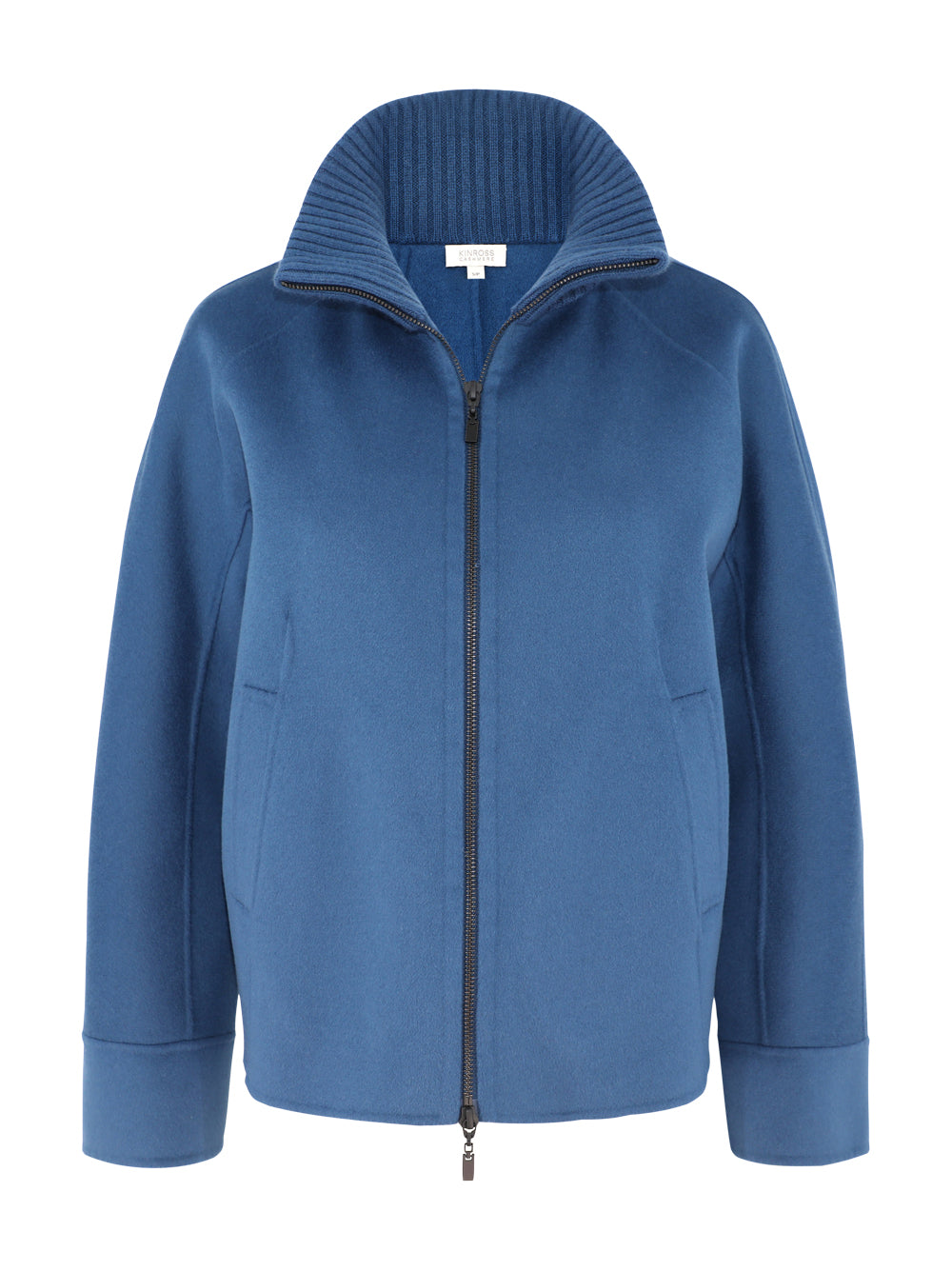 Kinross Short Knit Trim Zip Mock Coat (More Colors)