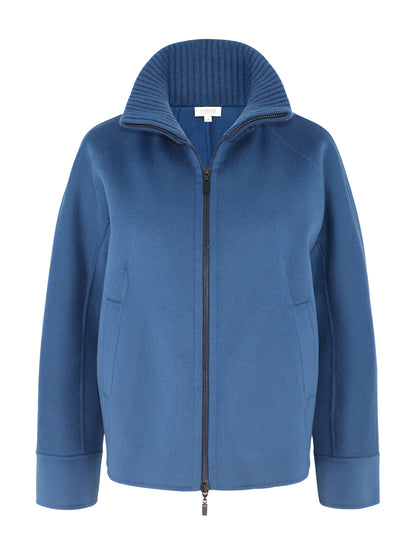 Kinross Short Knit Trim Zip Mock Coat (More Colors)