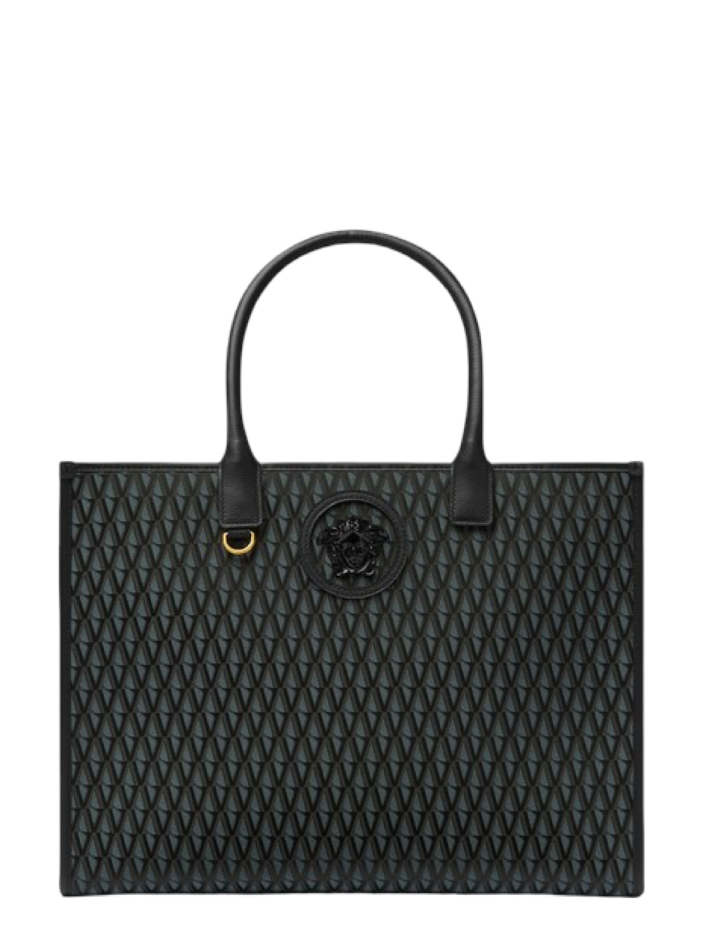 Versace V Allover La Medusa Large Tote Bag in Black Print