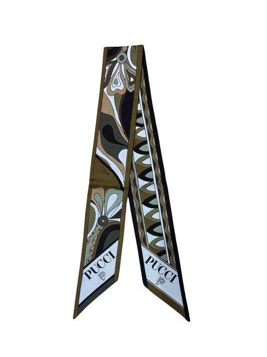 Pucci Bandeau Scarf in Khaki/Blue