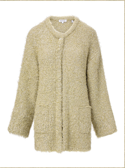 Veronica Beard Rozan Knit Jacket in Gold