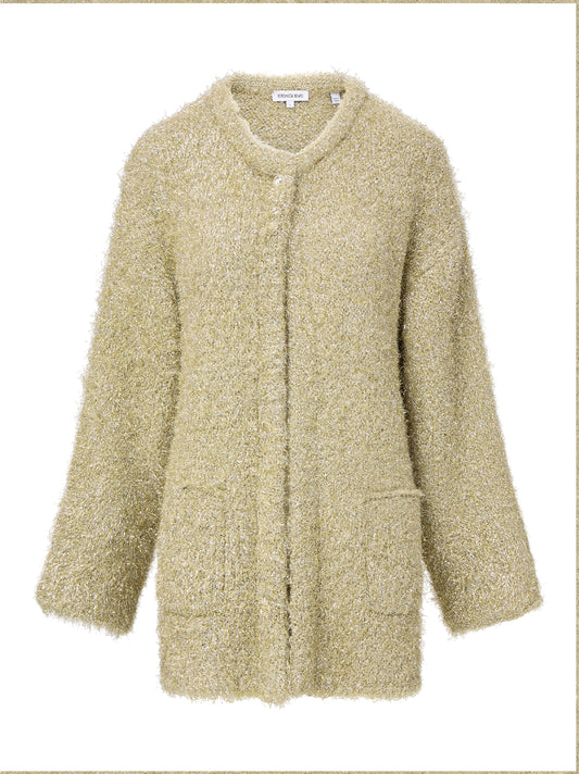 Veronica Beard Rozan Knit Jacket in Gold