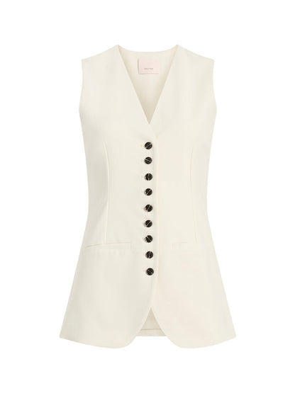 Cinq à Sept Kallen Vest in Ivory