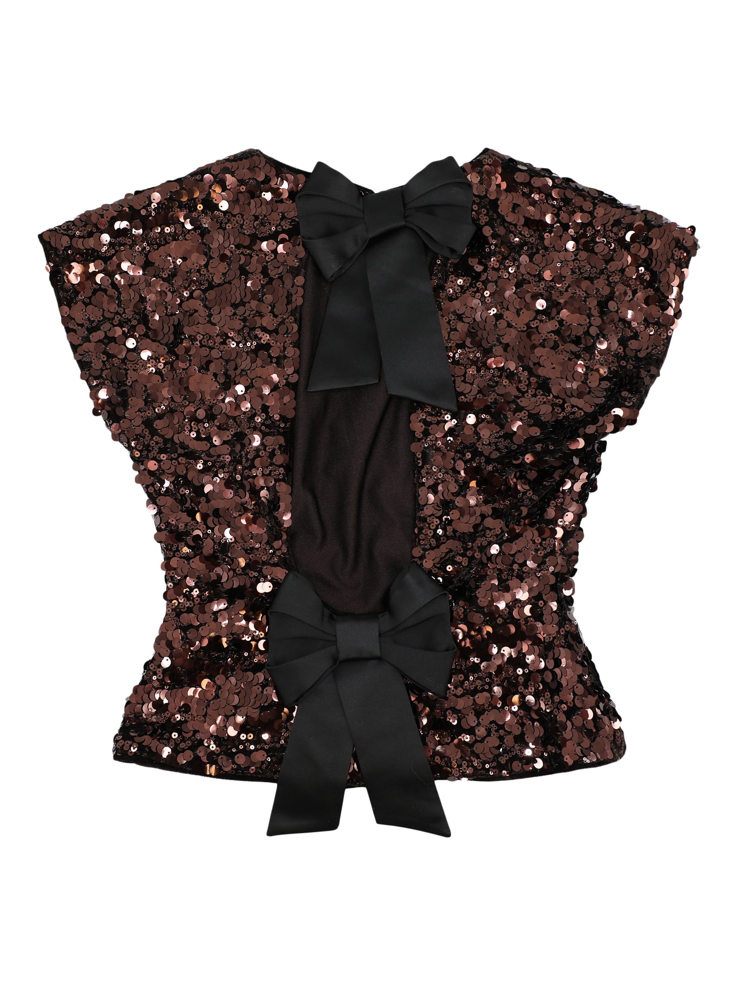 Ganni Velvet Sequins Top in Demitasse