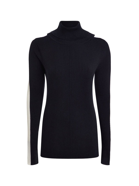 Varley Leopold Roll Neck Knit in Black