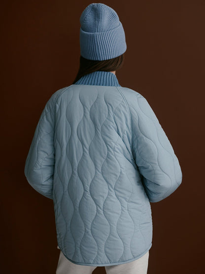 Varley Serina Reversible Quilt Jacket in Coronet Blue/Ashley Blue