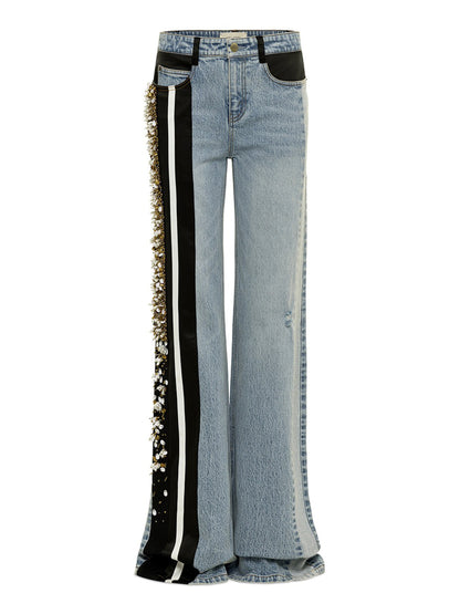 Hellessy Saito Jeans in Medium Wash/Black