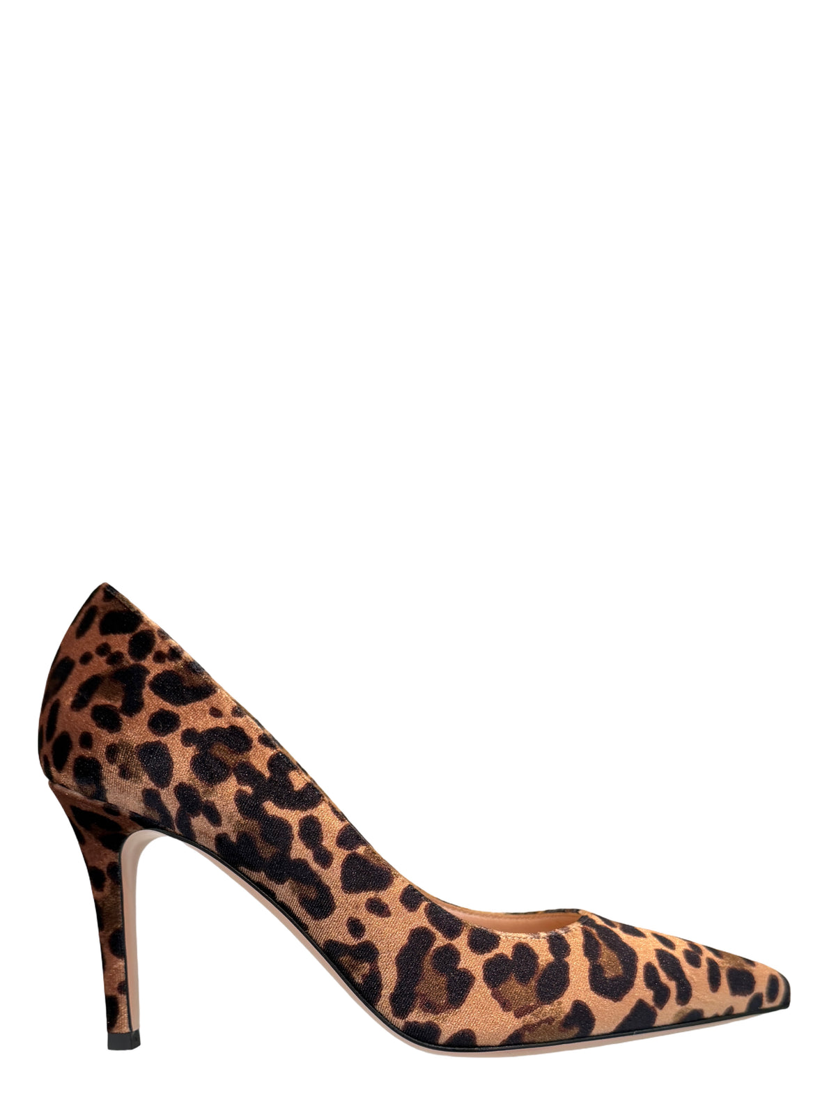 Gianvito Rossi 85 Velluto Leopard Print Heel