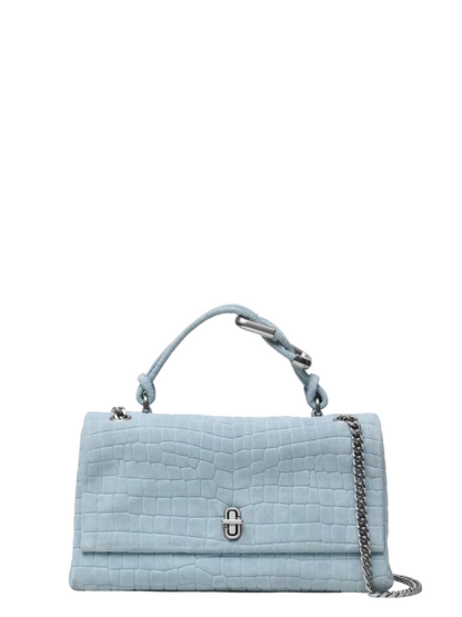 Marc Jacobs Suede Croc Dual Convertible Shoulder Bag in Blue Mist