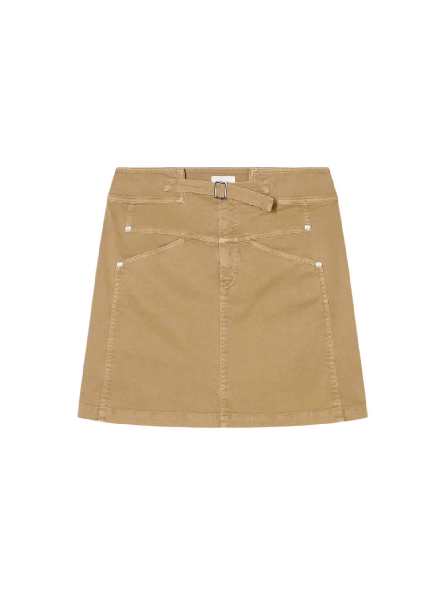 CLOSED Belted Mini Skirt in Urban Beige