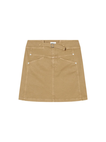 CLOSED Belted Mini Skirt in Urban Beige