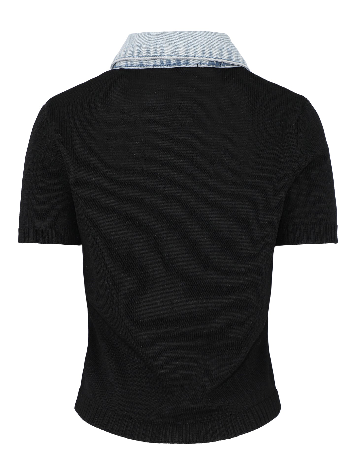 SEROYA Erika Knit Top in Black/Coastline
