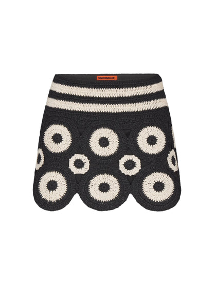 Simon Miller Beep Beep Mini Skirt in Cream/Black