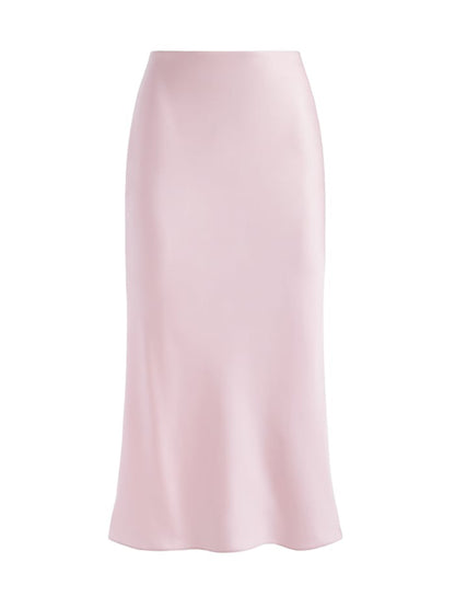 Alice + Olivia Maeve Midlength Slip Skirt in Shell Pink