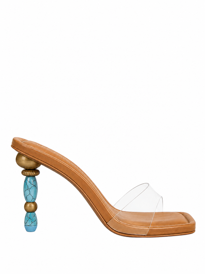 Cult Gaia Mahina High Heel in Clear Ibiza Turquoise