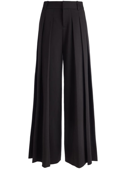 Alice + Olivia Blaire Pleated Pant in Black