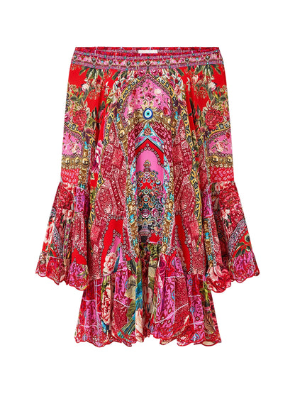 Camilla A-Line Frill Dress in Heirloom Empire