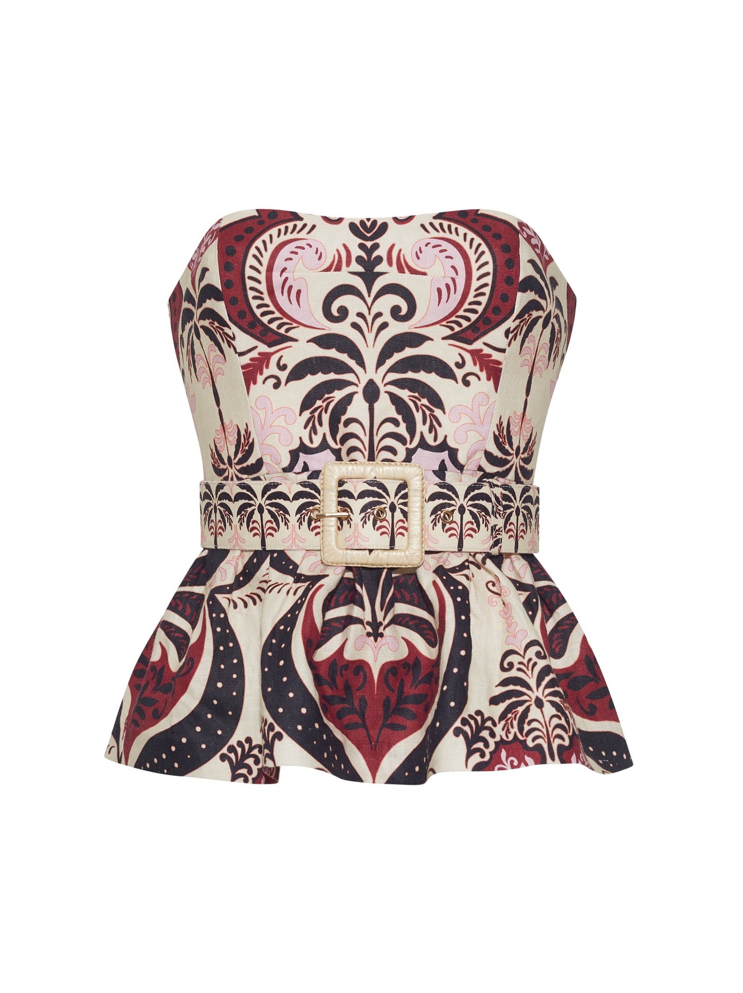 Cara Cara Tilda Top in Palm Pavillion Ivory